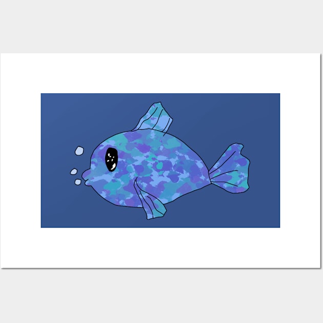 Blue Fish Wall Art by Usagicollection